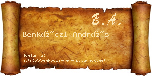 Benkóczi András névjegykártya