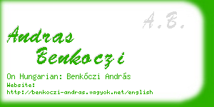 andras benkoczi business card