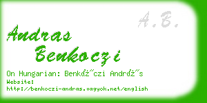 andras benkoczi business card